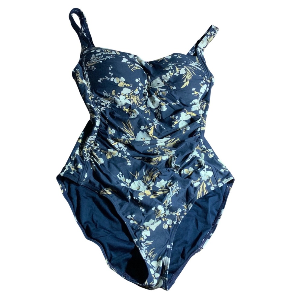 Nip Tuck One Piece Swimsuit Navy Floral size 6‎